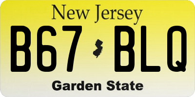 NJ license plate B67BLQ