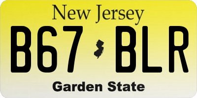NJ license plate B67BLR