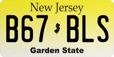 NJ license plate B67BLS