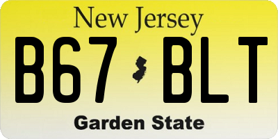 NJ license plate B67BLT