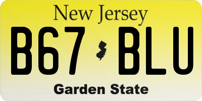 NJ license plate B67BLU