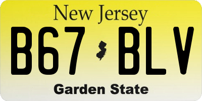 NJ license plate B67BLV