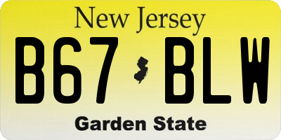 NJ license plate B67BLW
