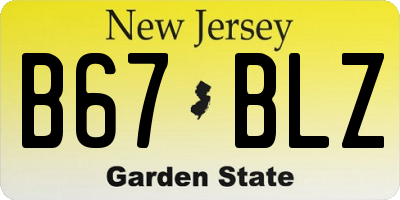 NJ license plate B67BLZ