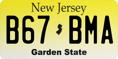 NJ license plate B67BMA