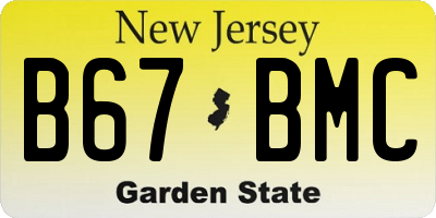 NJ license plate B67BMC