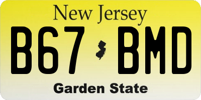 NJ license plate B67BMD