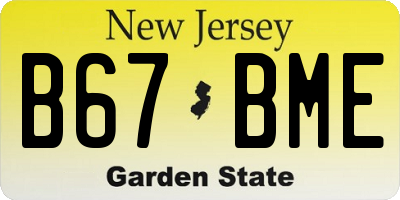 NJ license plate B67BME