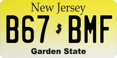 NJ license plate B67BMF