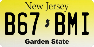 NJ license plate B67BMI