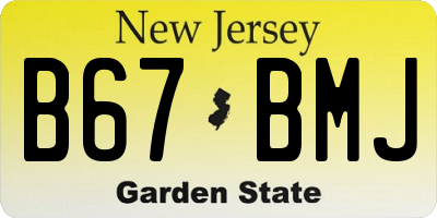 NJ license plate B67BMJ