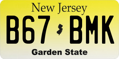 NJ license plate B67BMK