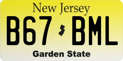 NJ license plate B67BML