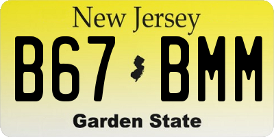 NJ license plate B67BMM