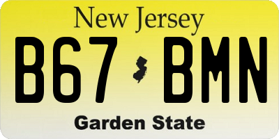 NJ license plate B67BMN