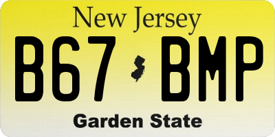 NJ license plate B67BMP