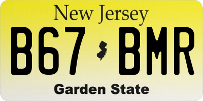 NJ license plate B67BMR