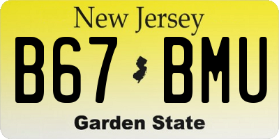 NJ license plate B67BMU