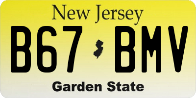 NJ license plate B67BMV