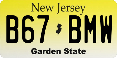 NJ license plate B67BMW