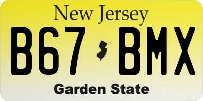 NJ license plate B67BMX