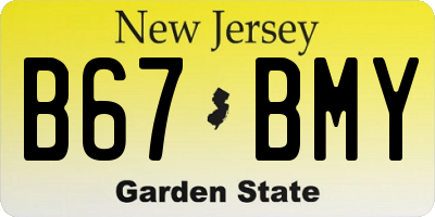 NJ license plate B67BMY