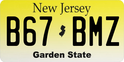 NJ license plate B67BMZ