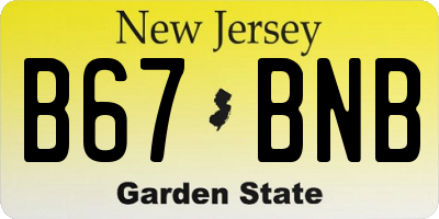 NJ license plate B67BNB