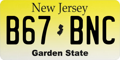 NJ license plate B67BNC