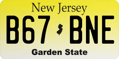 NJ license plate B67BNE