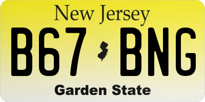 NJ license plate B67BNG