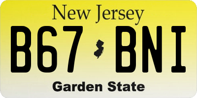 NJ license plate B67BNI