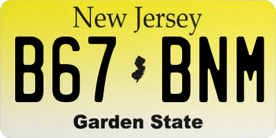 NJ license plate B67BNM