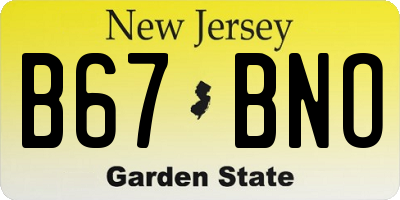 NJ license plate B67BNO