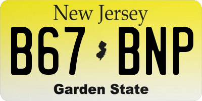 NJ license plate B67BNP
