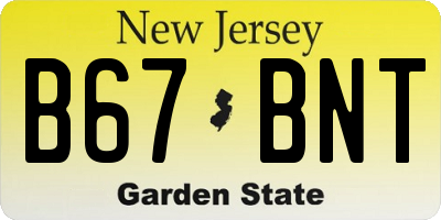 NJ license plate B67BNT