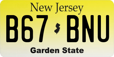 NJ license plate B67BNU