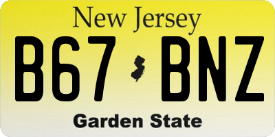 NJ license plate B67BNZ