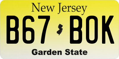NJ license plate B67BOK