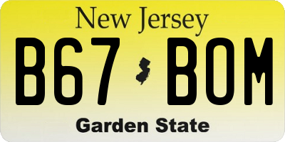NJ license plate B67BOM