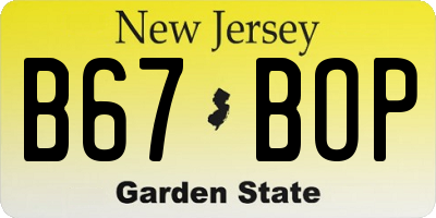 NJ license plate B67BOP