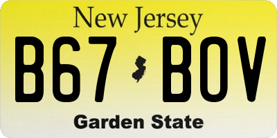 NJ license plate B67BOV