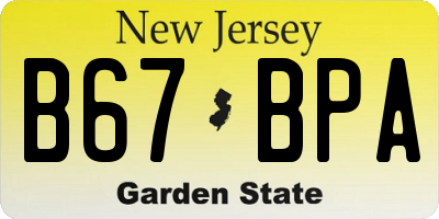 NJ license plate B67BPA