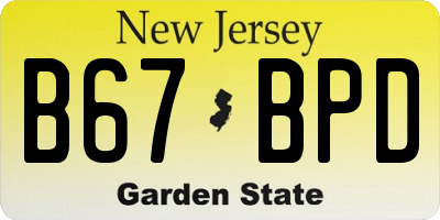NJ license plate B67BPD