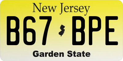 NJ license plate B67BPE