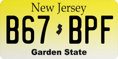 NJ license plate B67BPF
