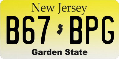 NJ license plate B67BPG