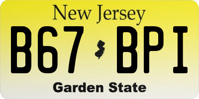 NJ license plate B67BPI