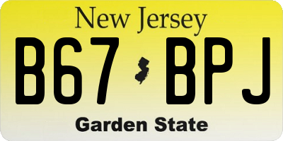 NJ license plate B67BPJ