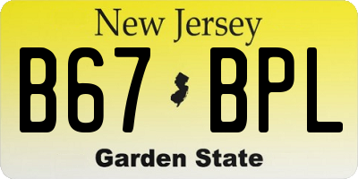 NJ license plate B67BPL